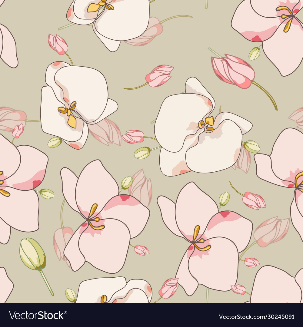 White flower textile seamless pattern