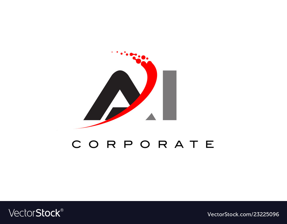 Ai modern letter logo design with swoosh Vector Image