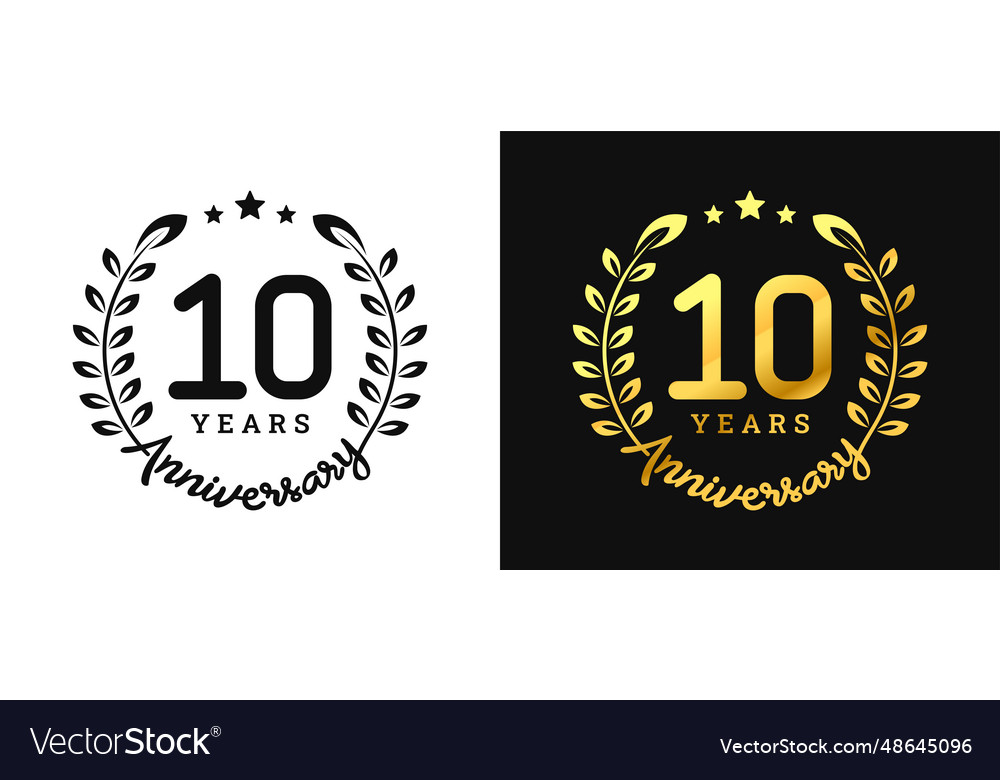 Anniversary 10 gold numbers