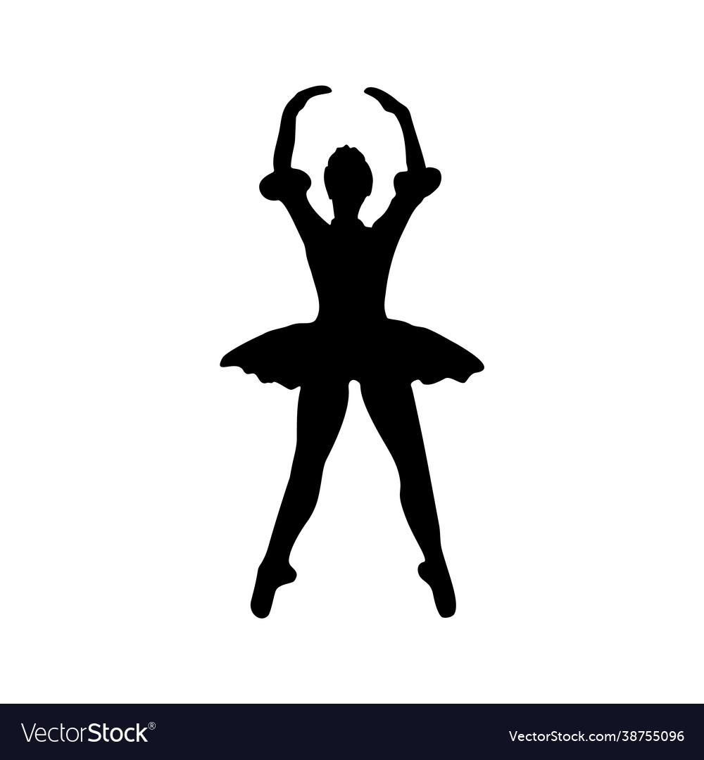 Ballerina on stage is black Royalty Free Vector Image