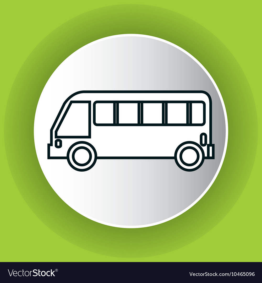 Bus icon over circle isolated design