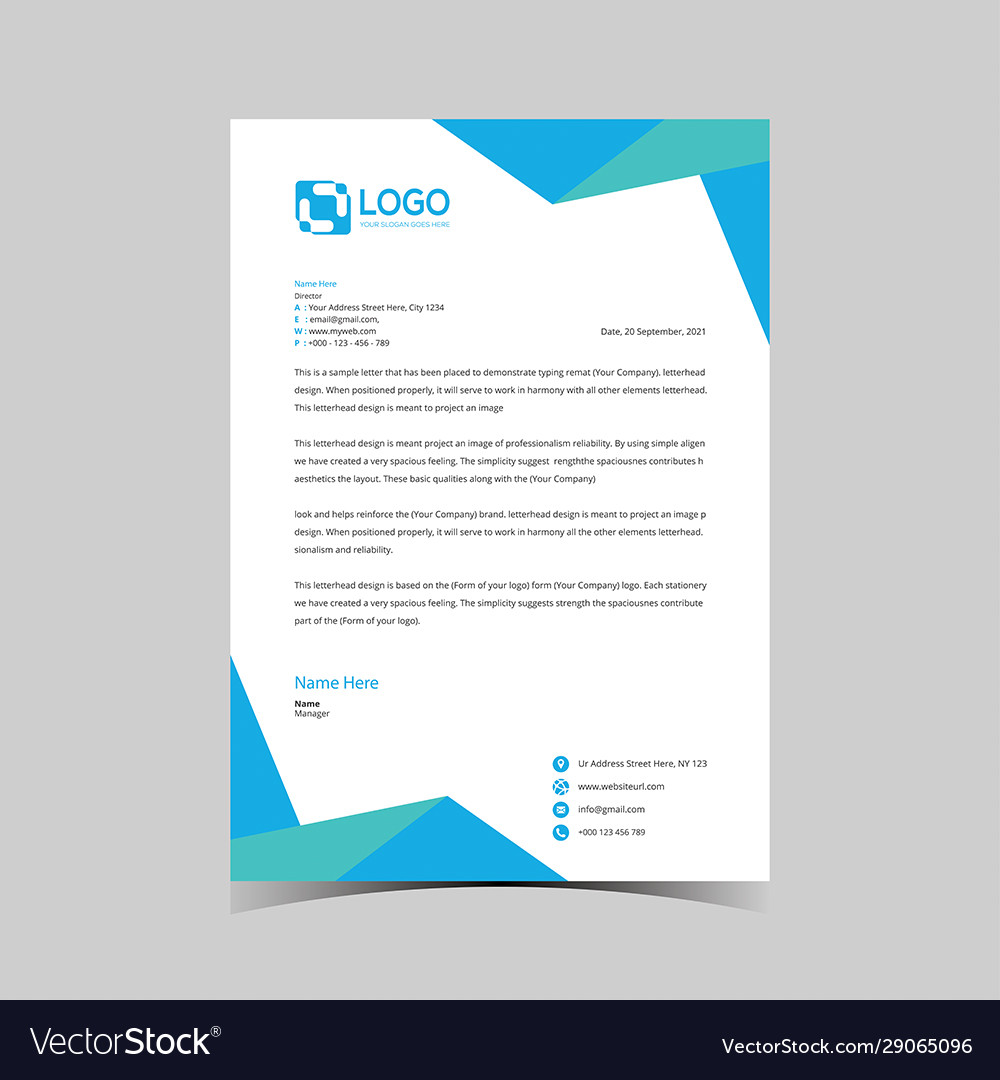 Business letterhead design template - design Vector Image With Regard To Letterhead With Logo Template