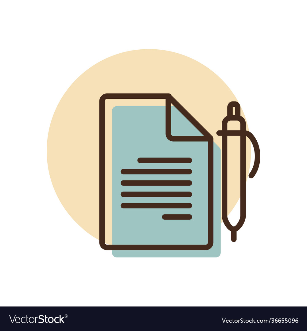 Contract document with pencil outline icon