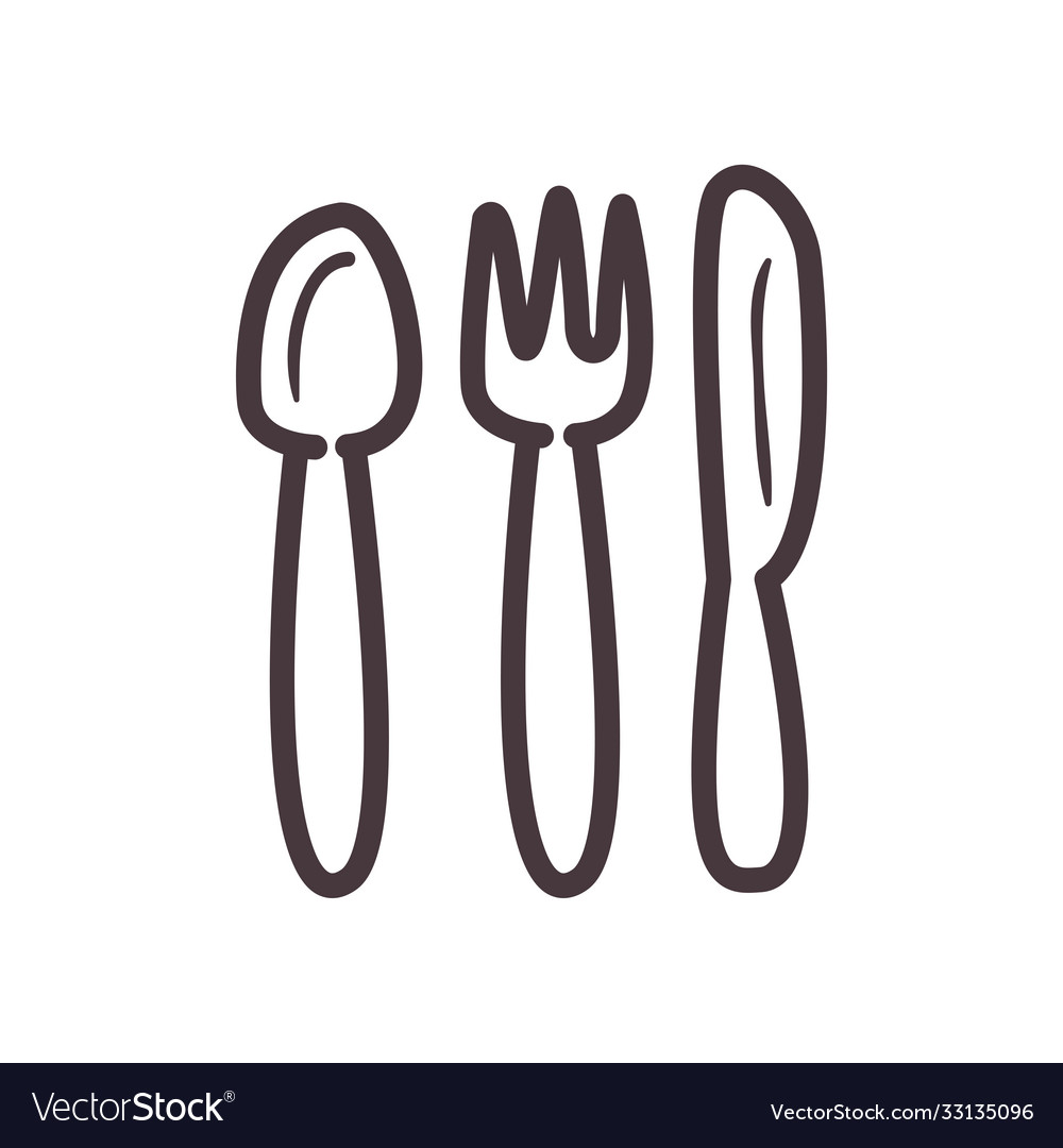 Cutlery line style icon design