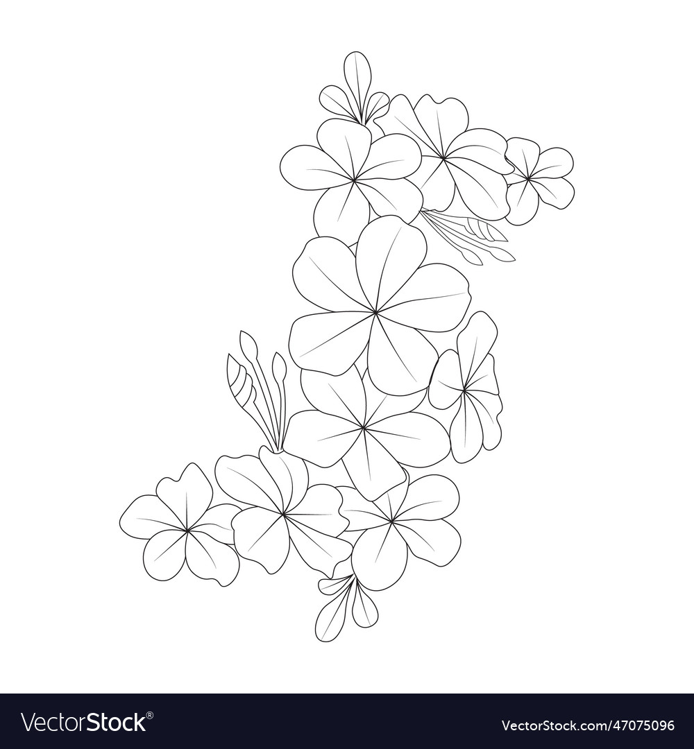 Easy flower coloring page for children and adults