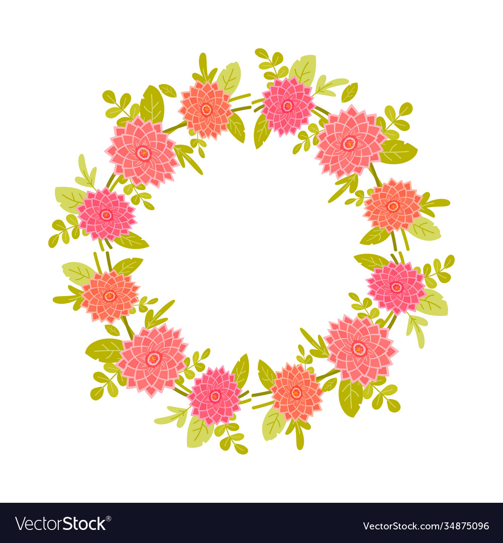 Floral wreath red flowers on a white background