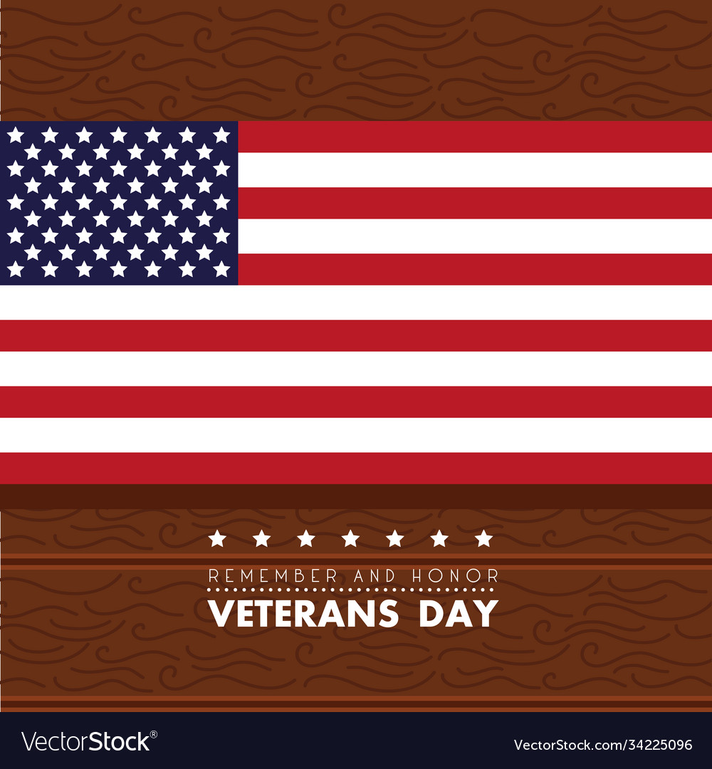 Happy veterans day lettering with usa flag