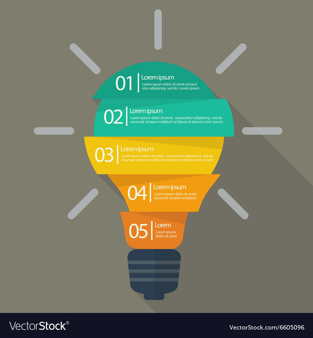 Light bulb infographic Royalty Free Vector Image