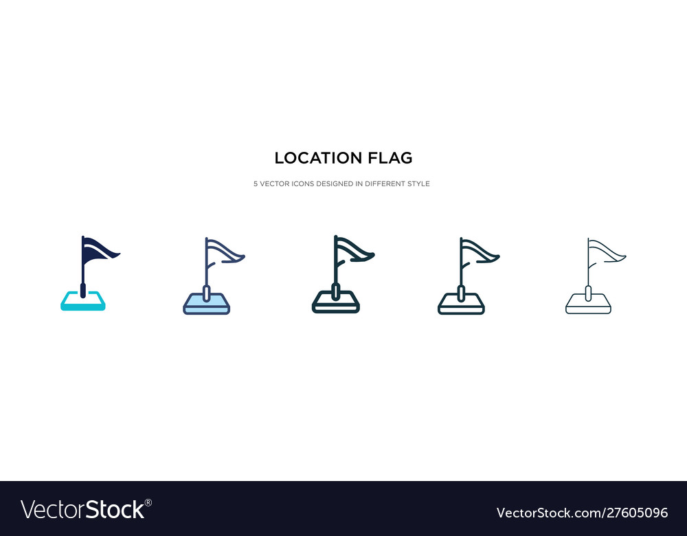 Location flag icon in different style two