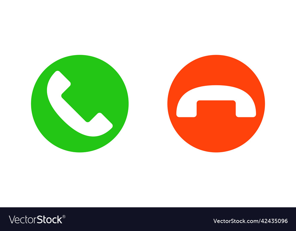 Phone call icon set accept and decline Royalty Free Vector