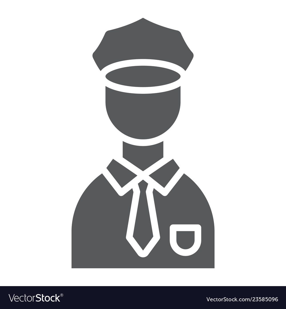 Policeman glyph icon police and person Royalty Free Vector