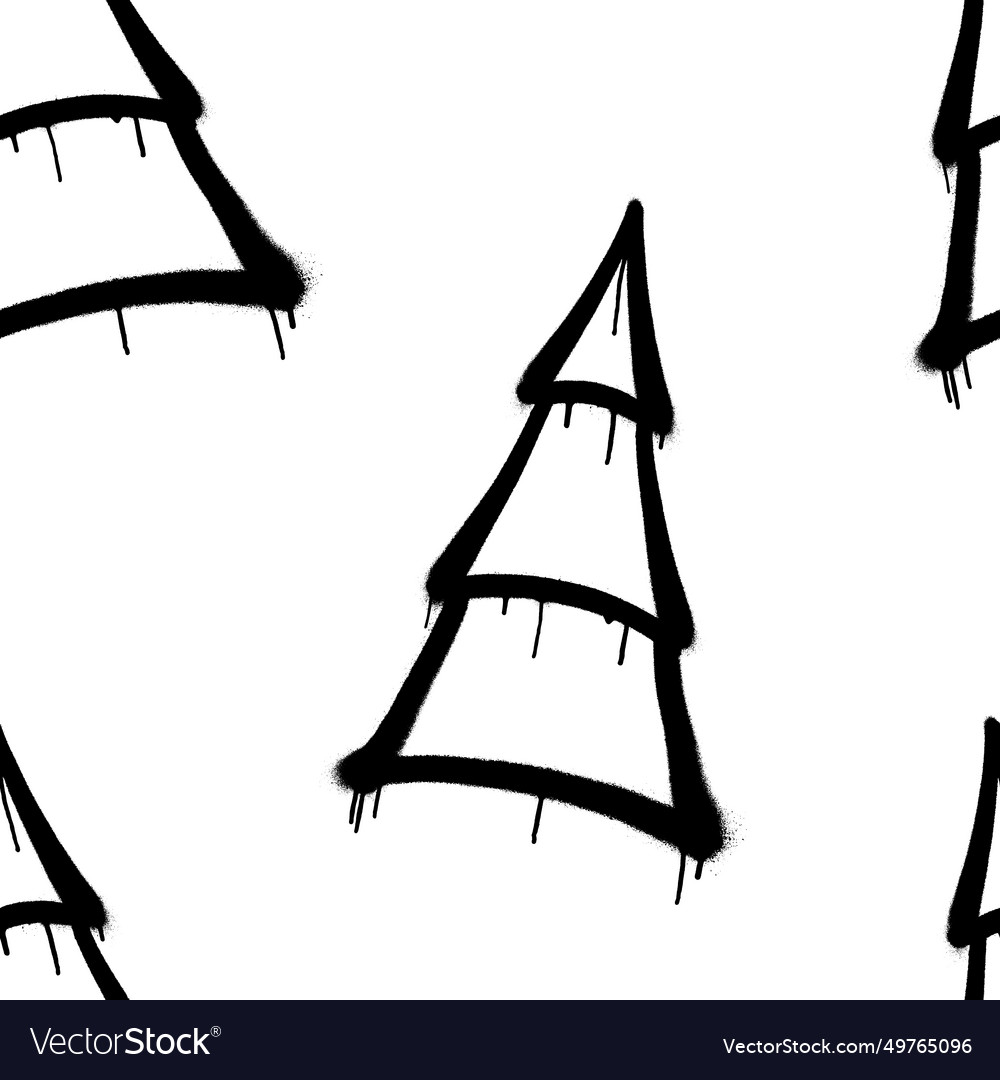 Seamless pattern of sprayed christmas tree with Vector Image