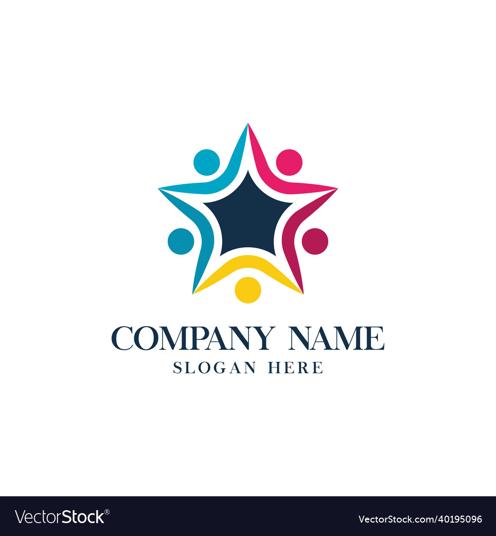 Success star people logo design Royalty Free Vector Image