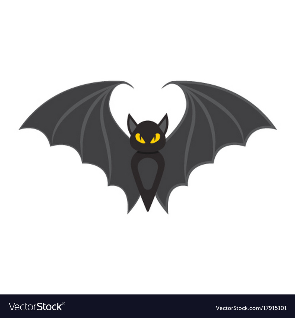 Bat flat icon halloween and scary animal sign