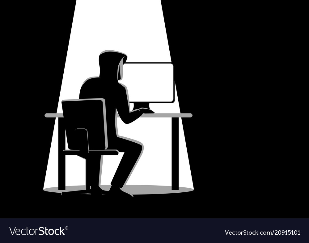 Black And White A Hacker Royalty Free Vector Image