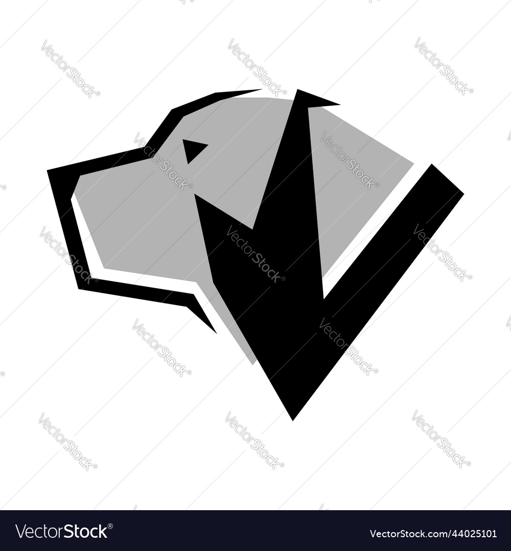 Dog head symbol on white backdrop