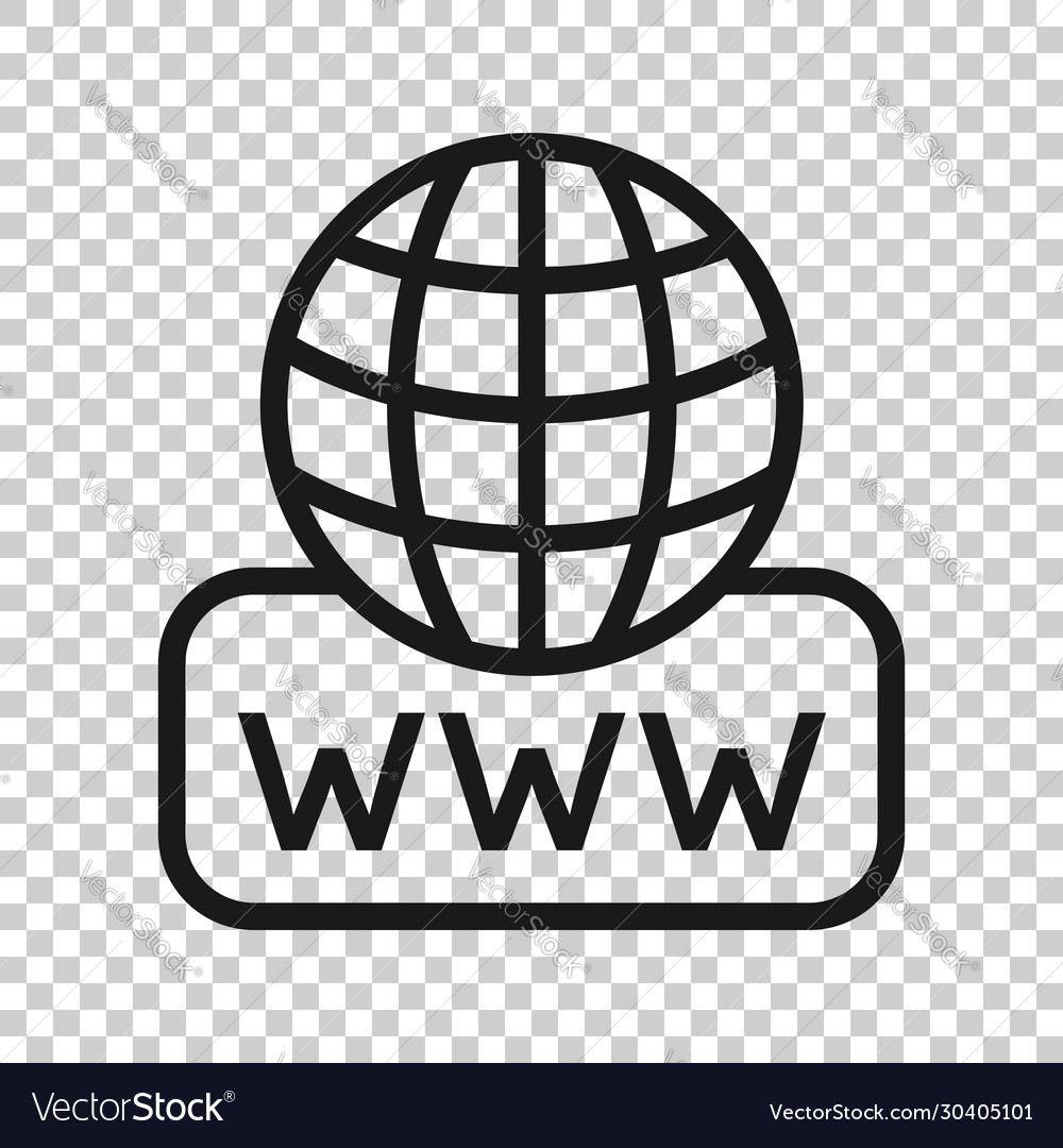 Global search icon in flat style website address vector image Global search icon in flat style website address