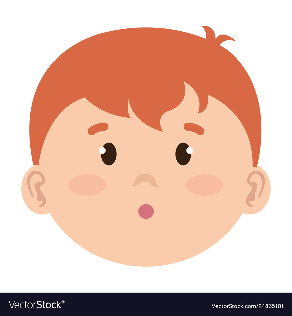 Little boy baby head character Royalty Free Vector Image