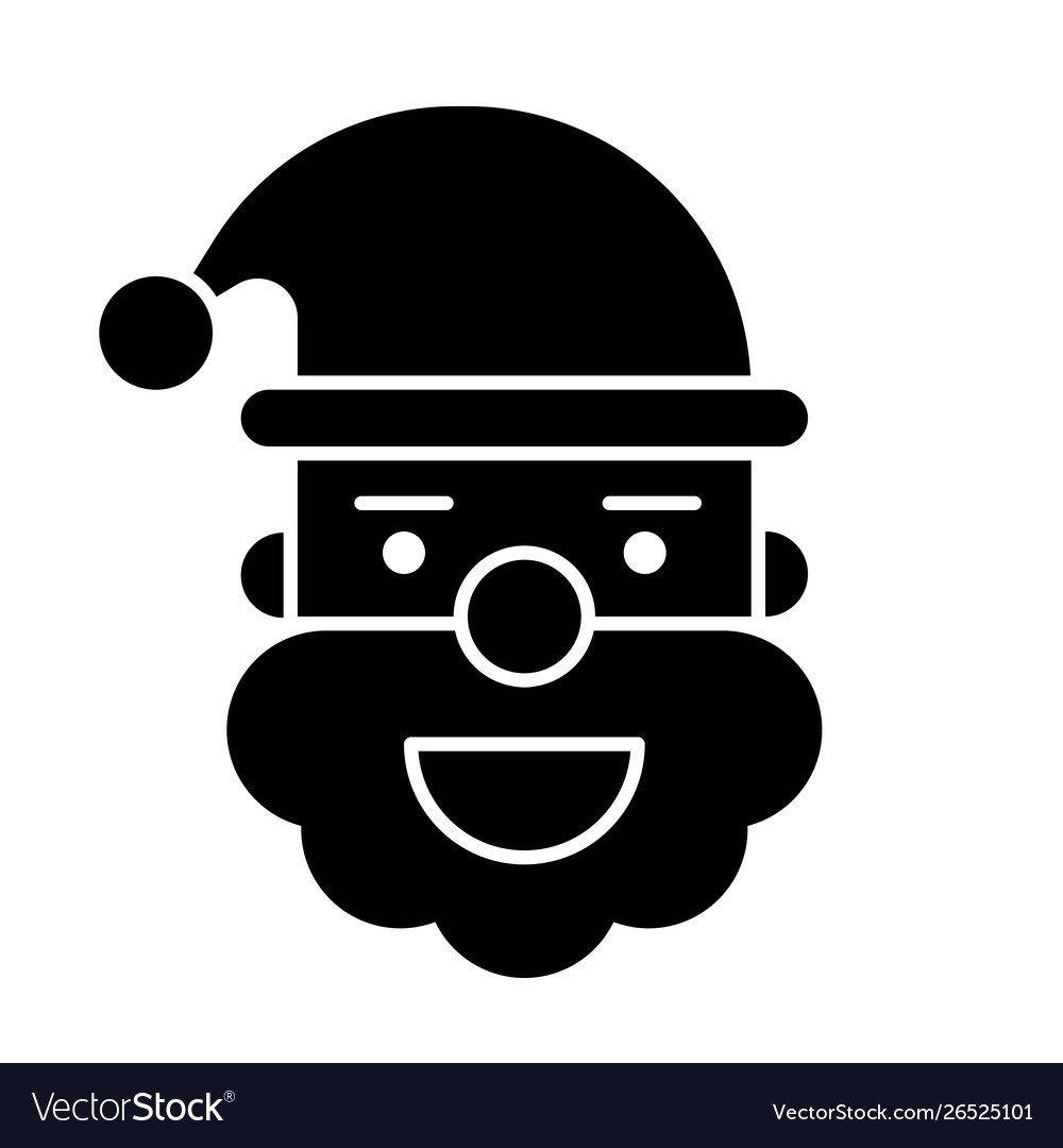 Santa head christmas related solid style icon