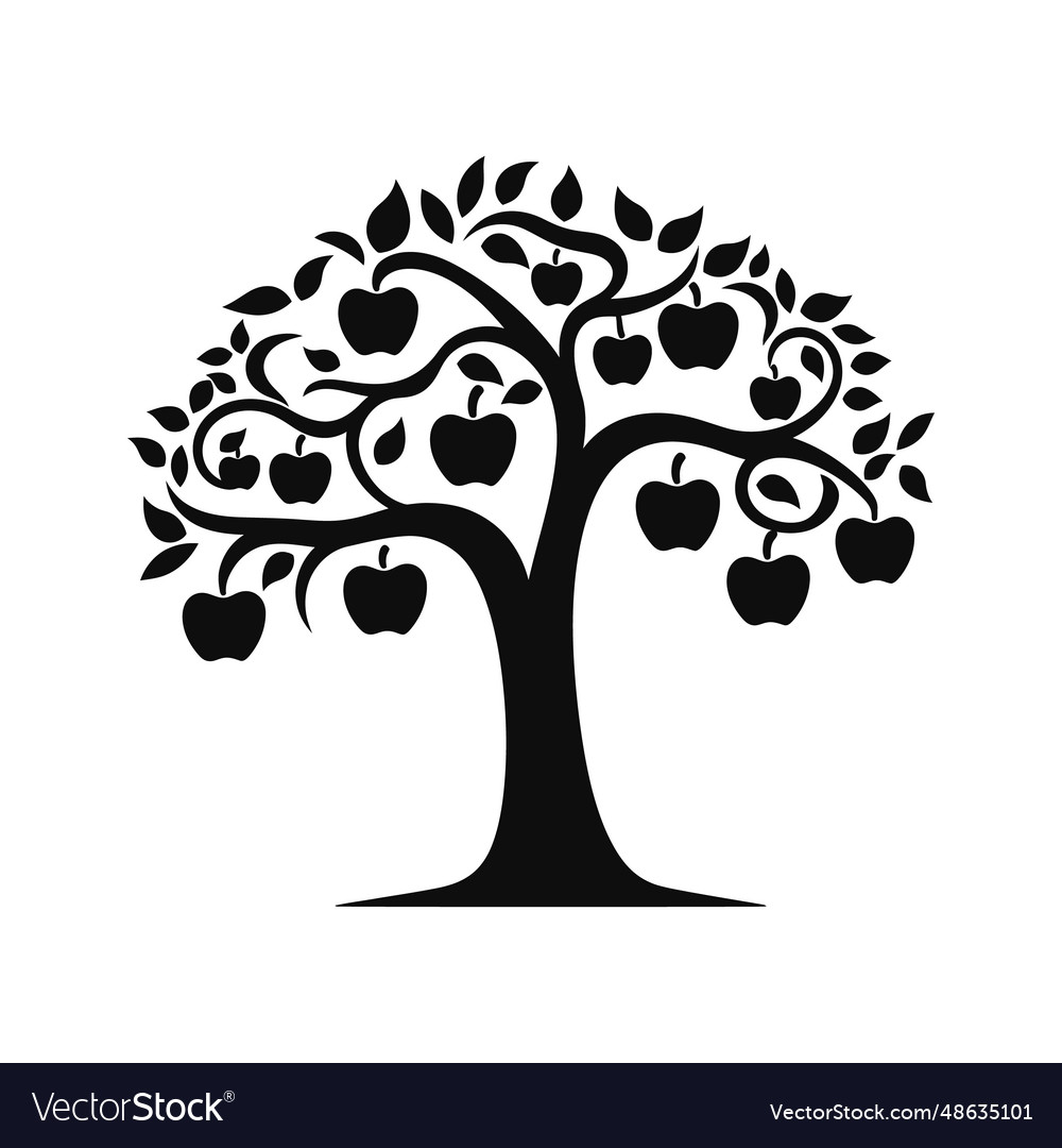 Serene apple tree shadows Royalty Free Vector Image