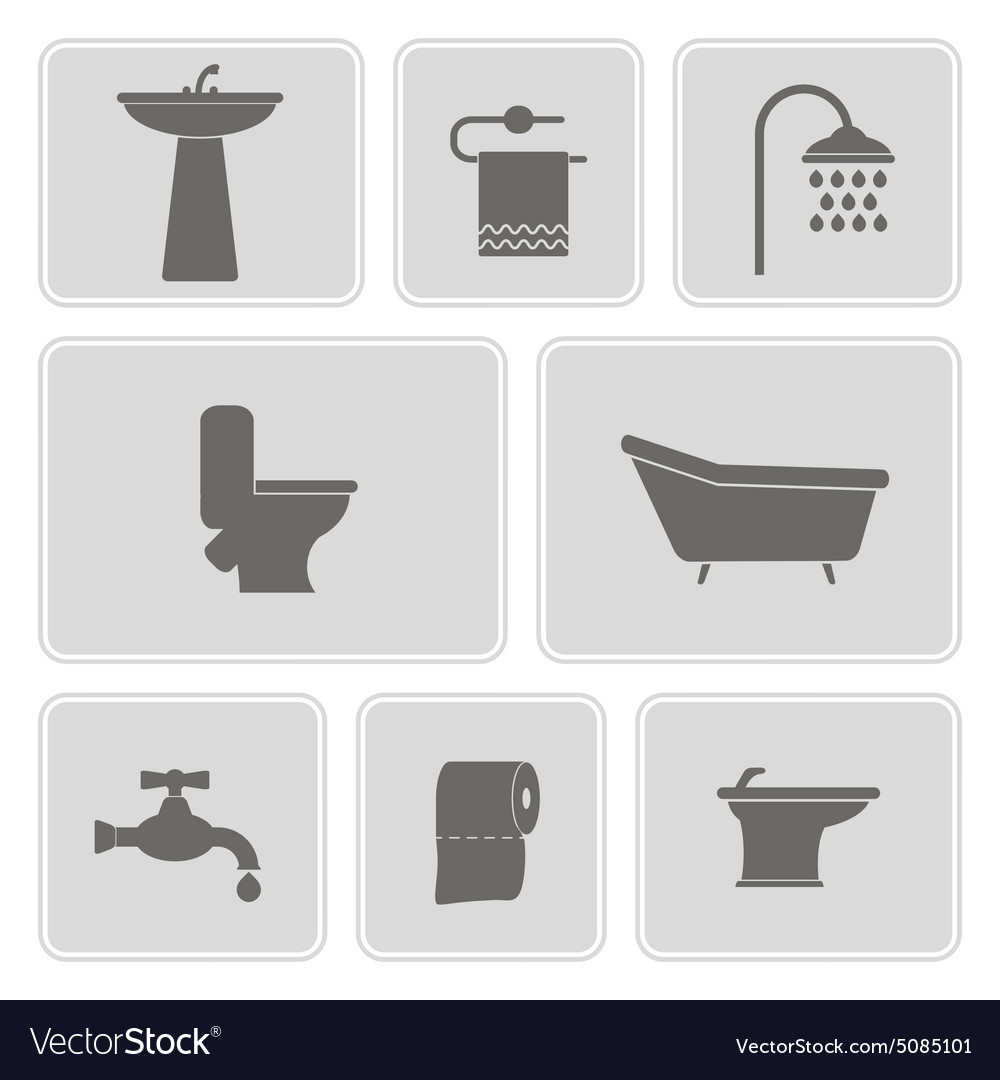 Set with bathroom icons