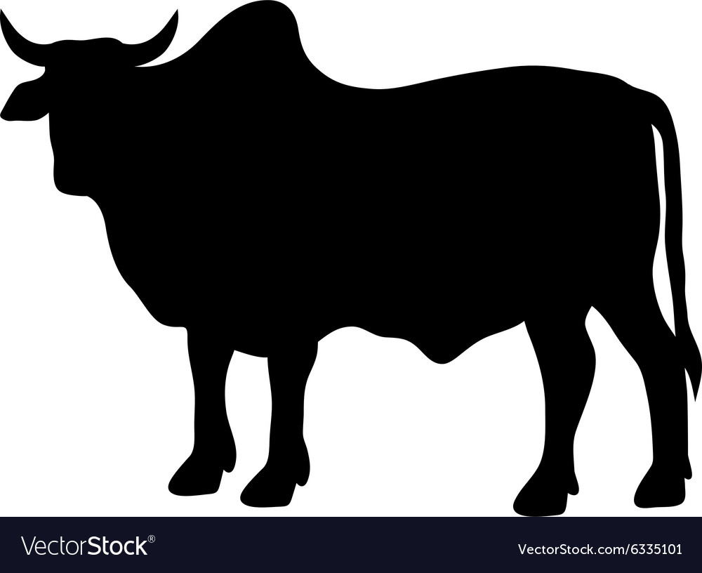 Zebu silhouette Royalty Free Vector Image - VectorStock