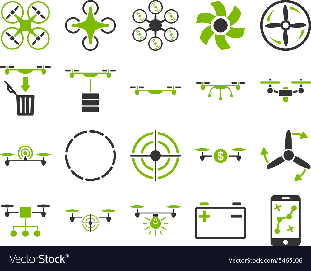 Air drone and quadcopter tool icons