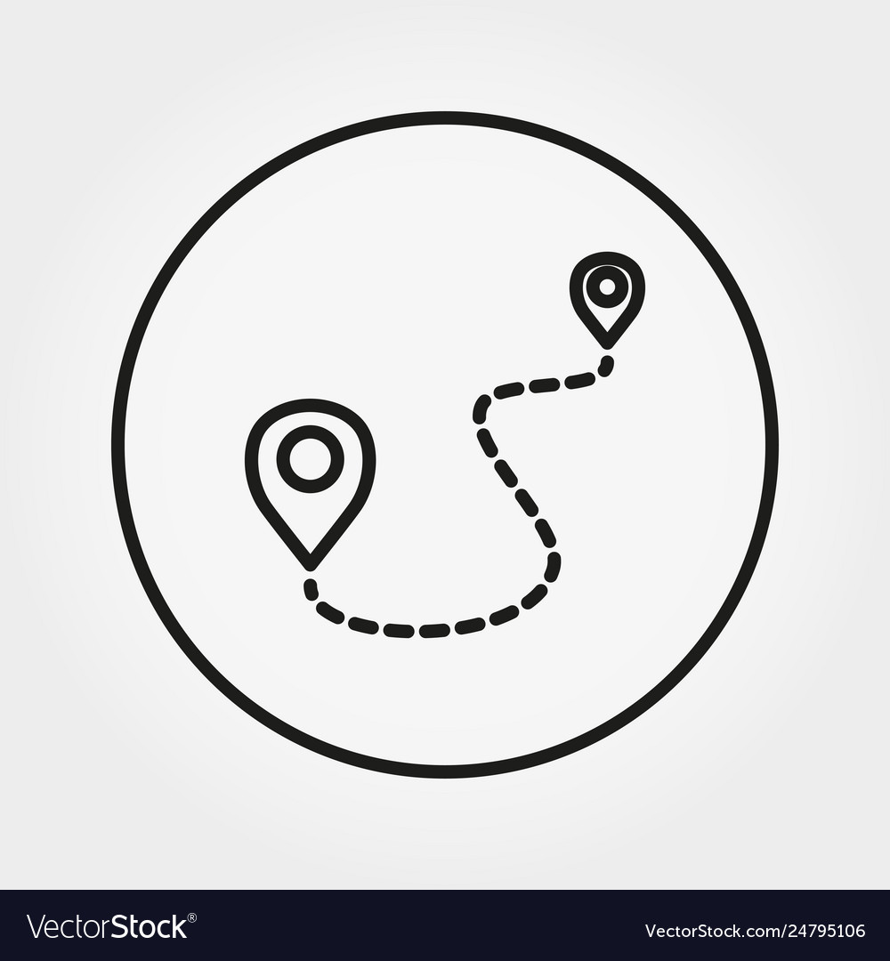 Cartographic mark location initial and final vector image Cartographic mark location initial and final