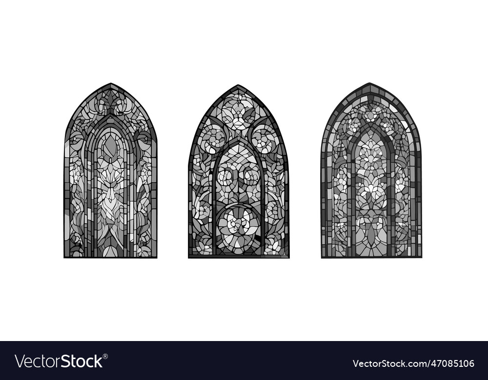 Church panes decorated with colored mosaic glass Vector Image