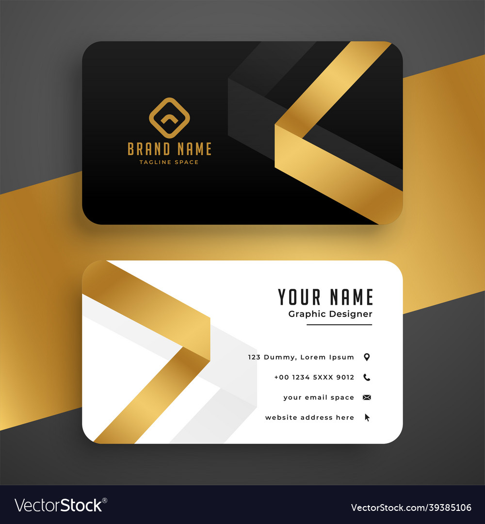 Clean premium golden business card design Vector Image