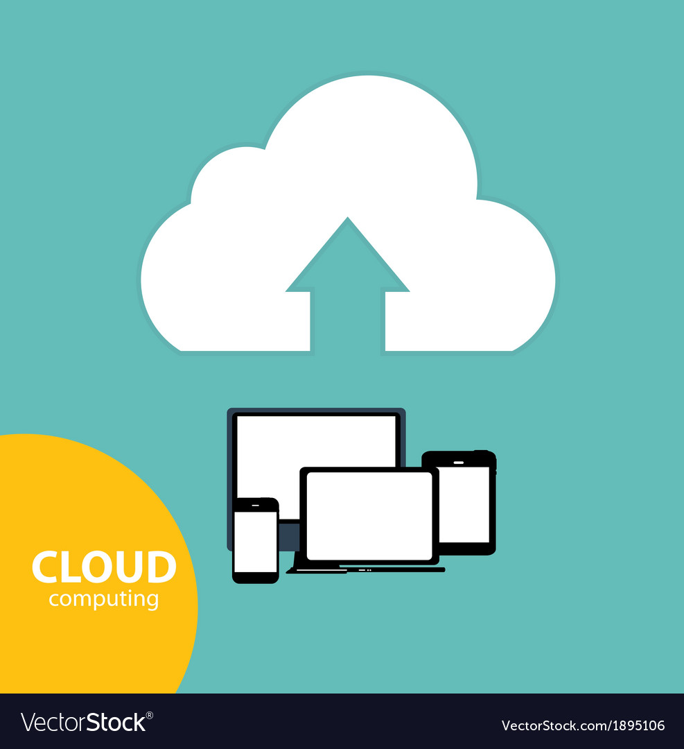 Cloud computing concept on different electronic