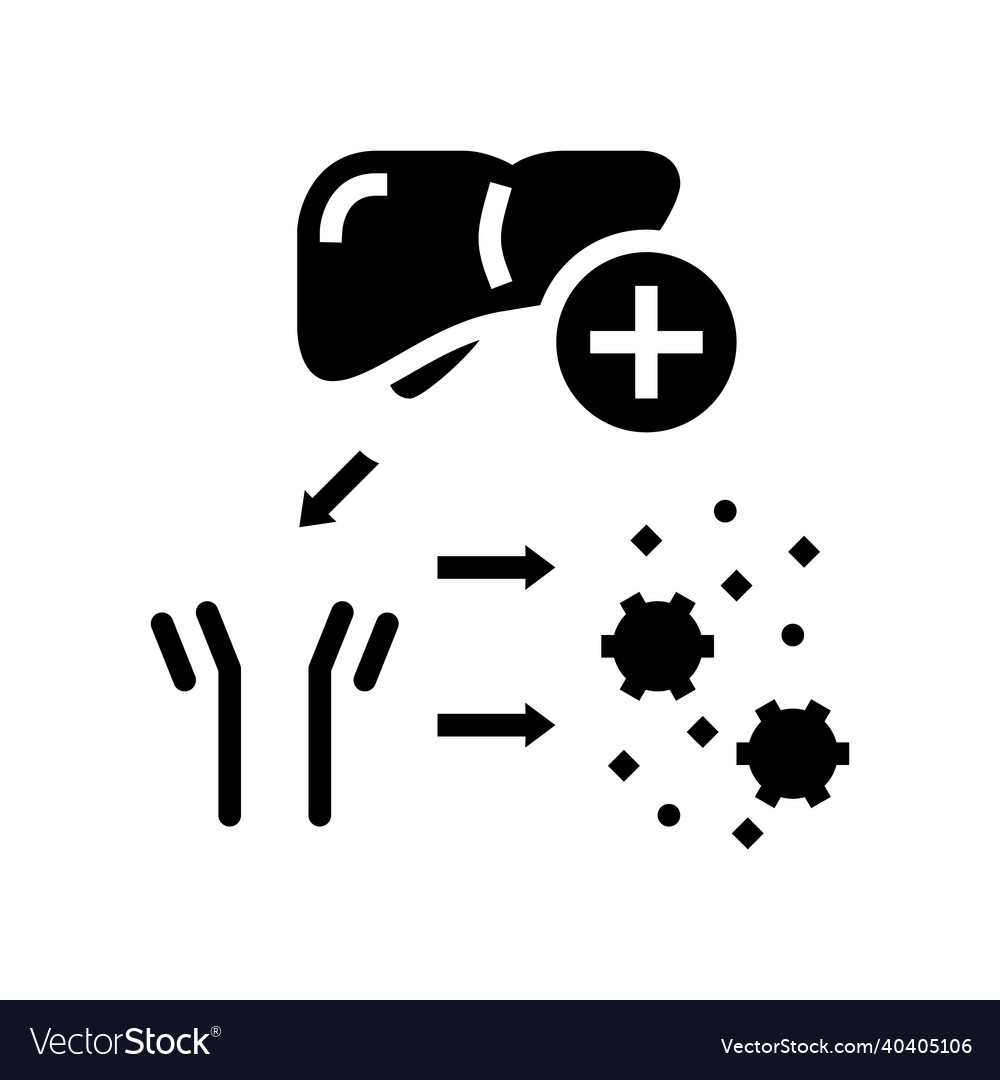 Complement system glyph icon Royalty Free Vector Image