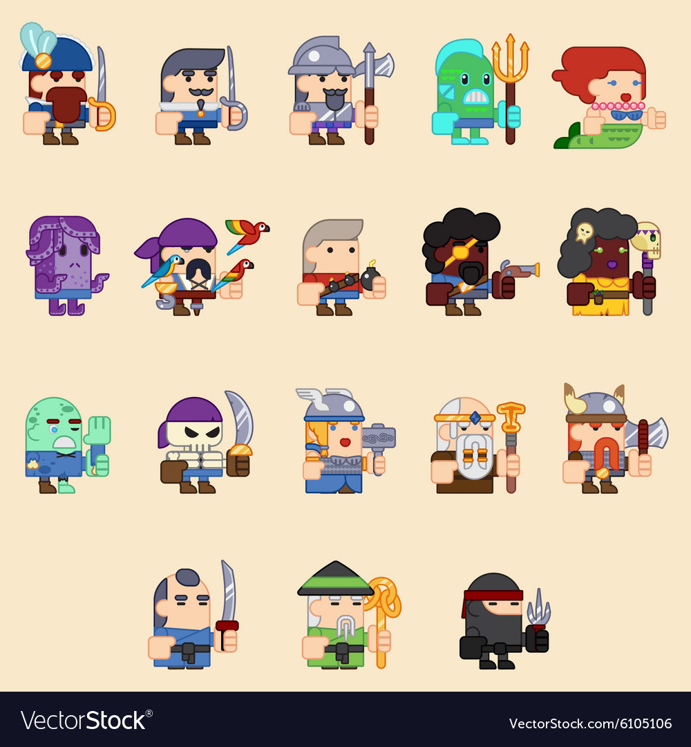 Different characters for the game zombi skeleton