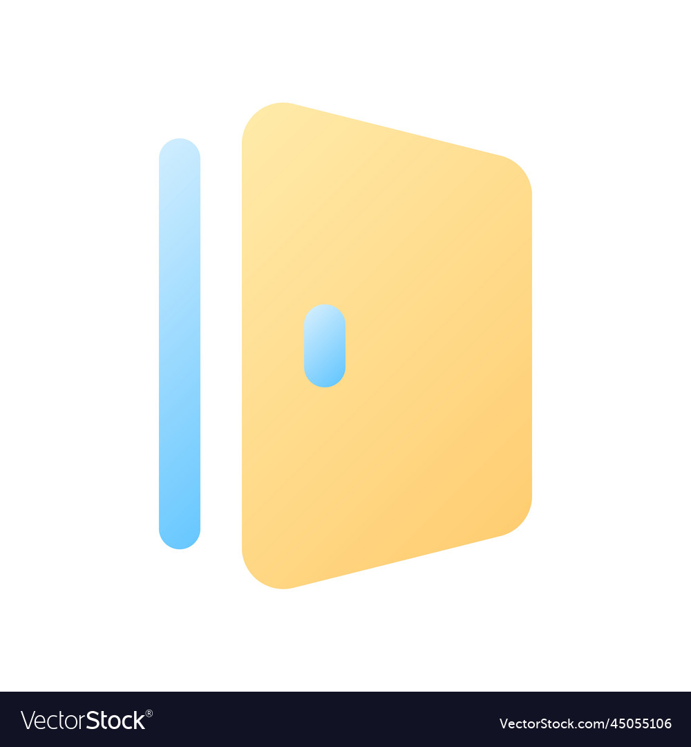 Door pixel perfect flat gradient color ui icon vector image Door pixel perfect flat gradient color ui icon