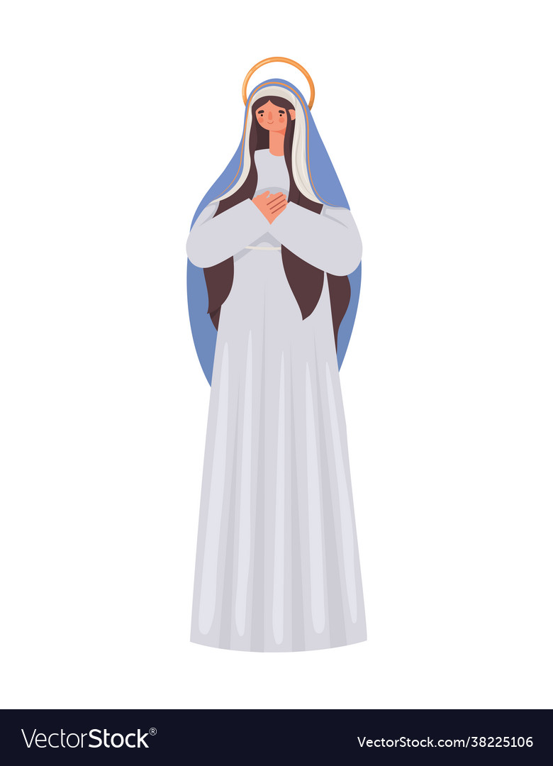 Figure saint mary Royalty Free Vector Image - VectorStock