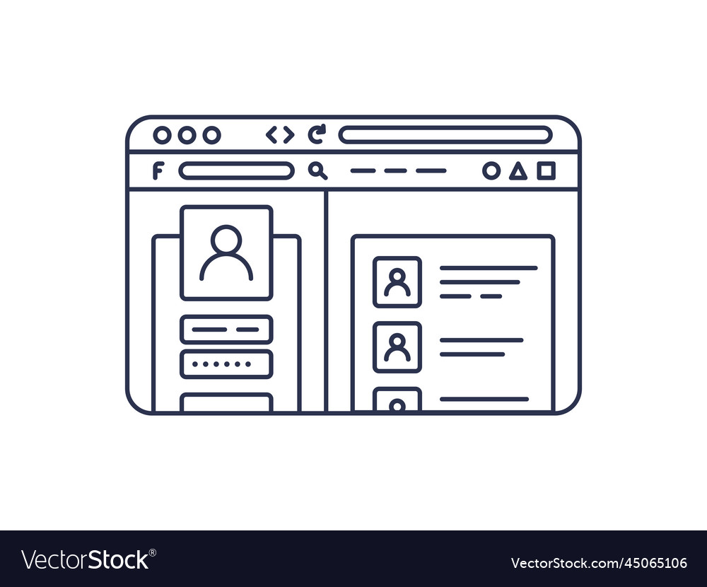 Internet browser window flat line