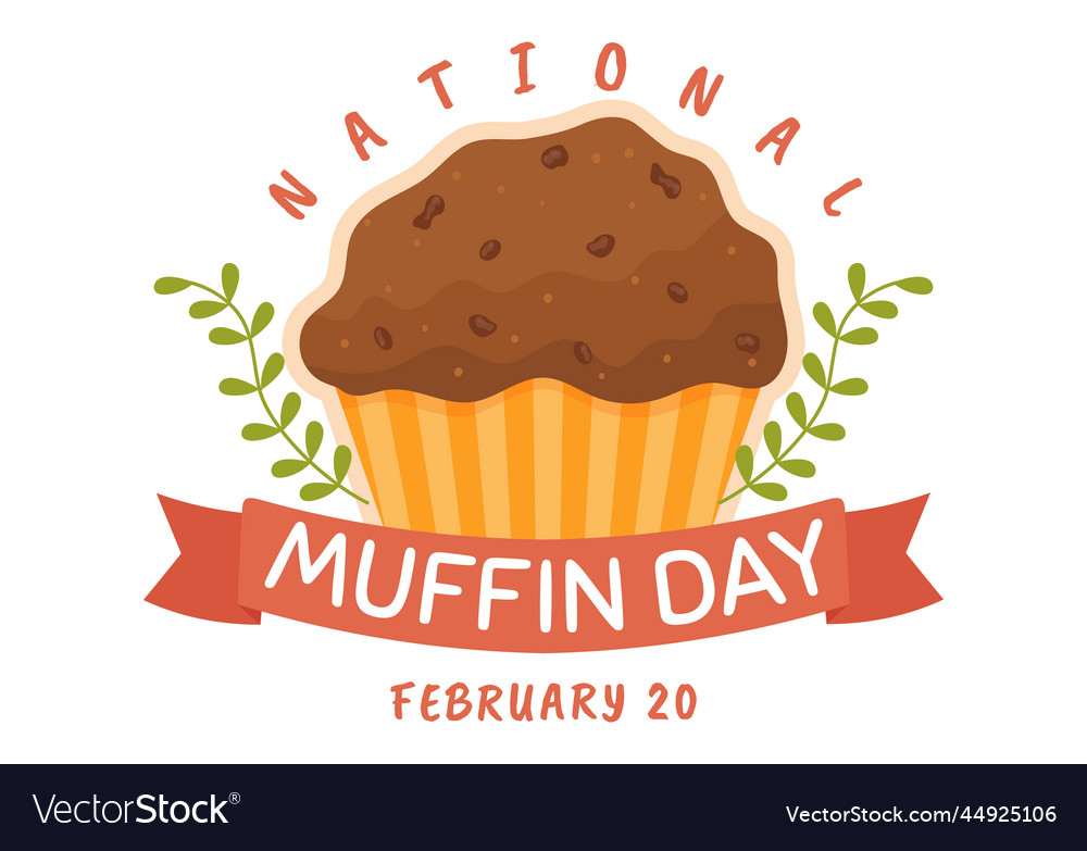 National muffin day on february 20th Royalty Free Vector