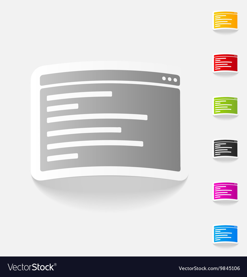 Realistic design element browser window