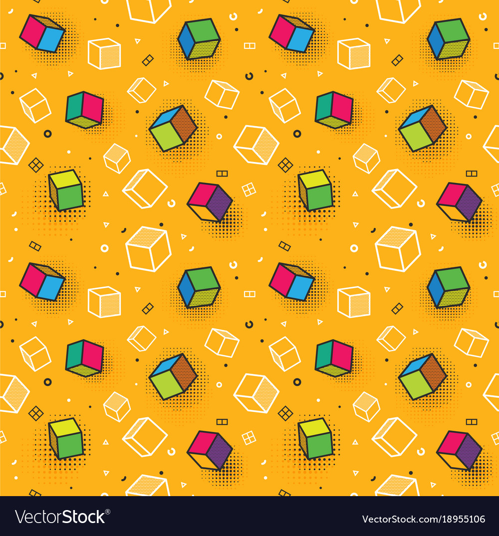 Seamless pattern colorful with 3d
