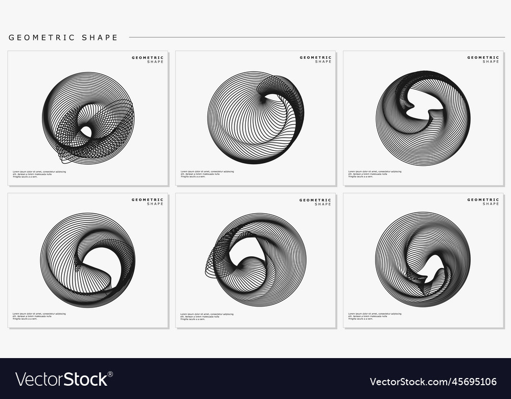 Set of abstract blended lines design template