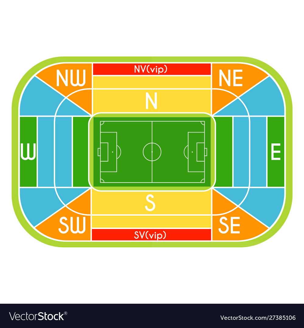 Soccer stadium scheme with zone