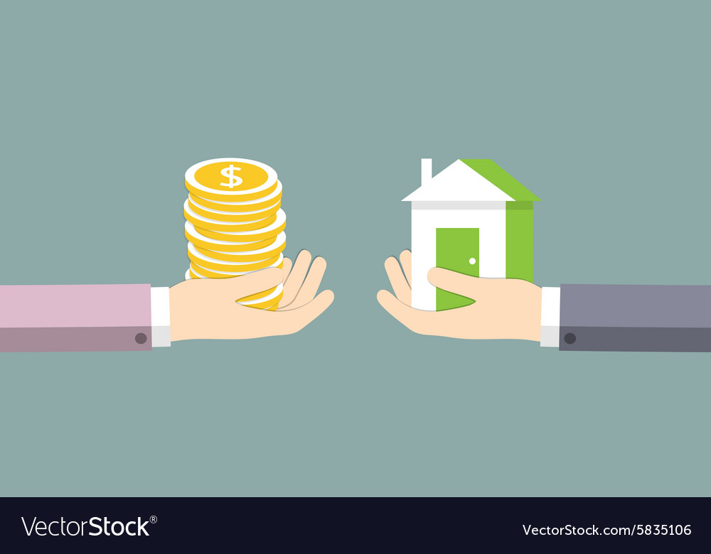 The Exchange Of House On Money Royalty Free Vector Image The Money Royalty Free Vector Image