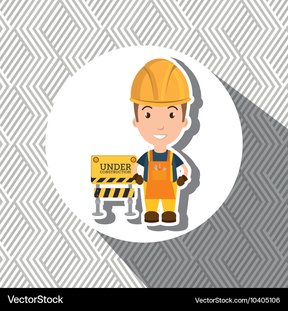 Under construction worker website Royalty Free Vector Image
