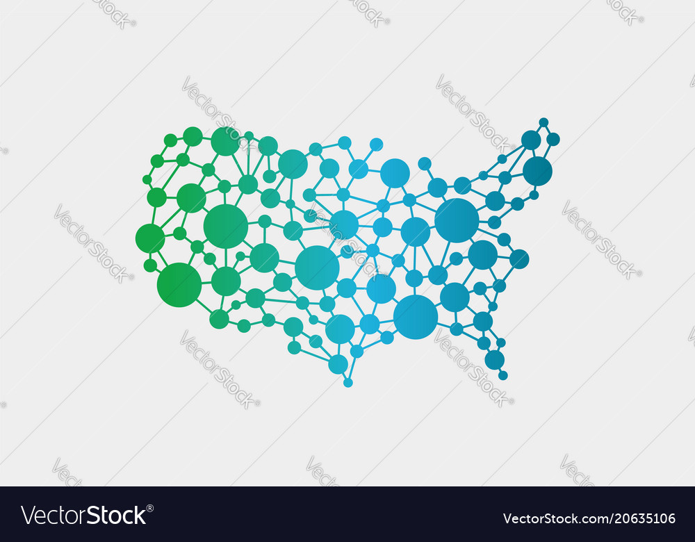 United States Map Graphic Usa united states network map graphic Royalty Free Vector