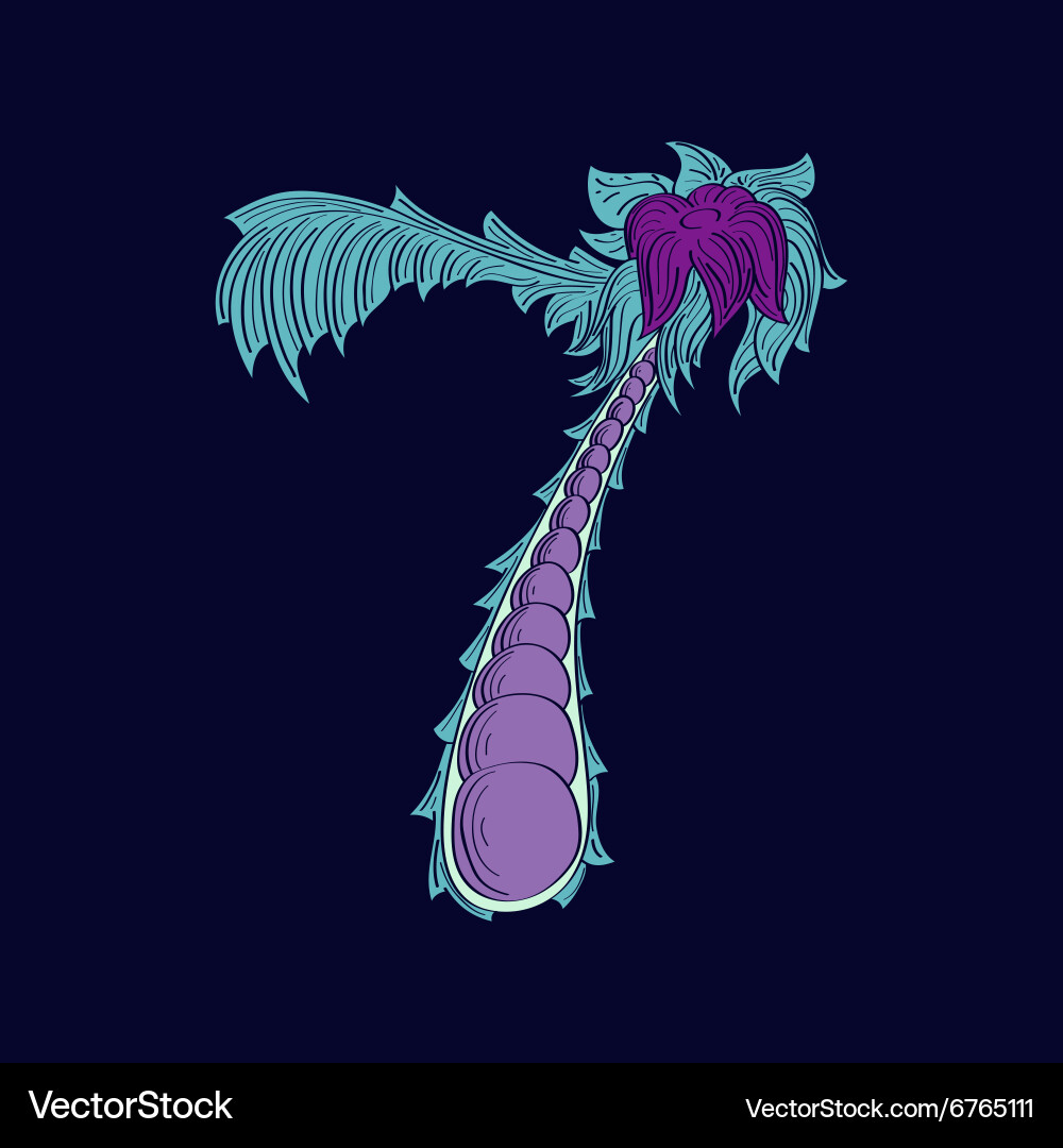 Abstract number 7 logo icon in Blue tropical Vector Image