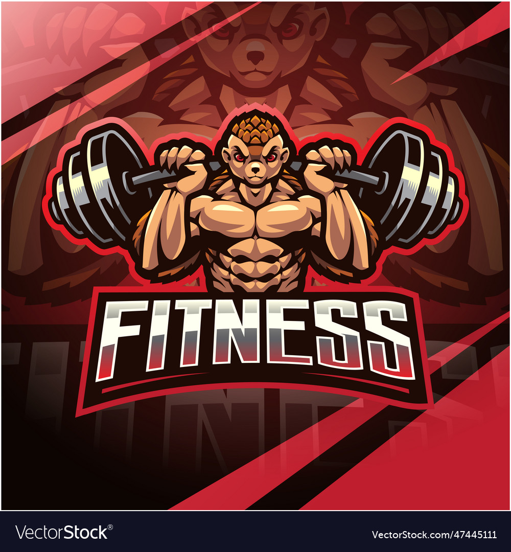 Armadillo Fitnes Esport Mascot Logo Design Vector Image