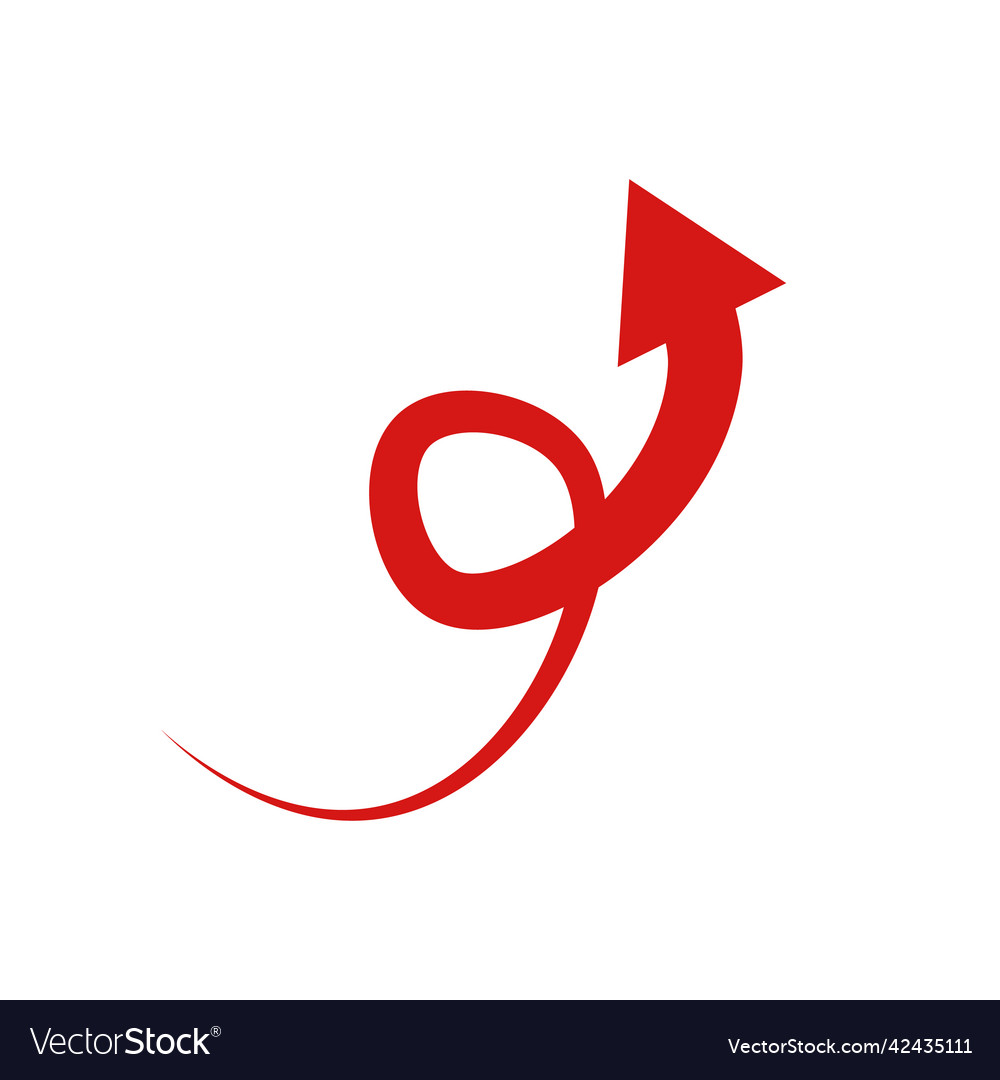 Ascending red arrow icon