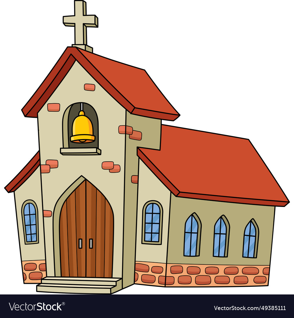 Christian church cartoon colored clipart Vector Image