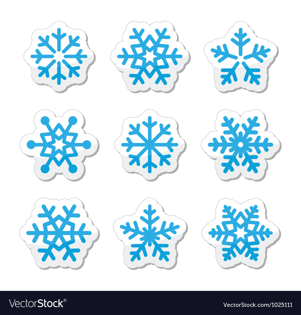 Christmas Snowflakes Icons Set Royalty Free Vector Image