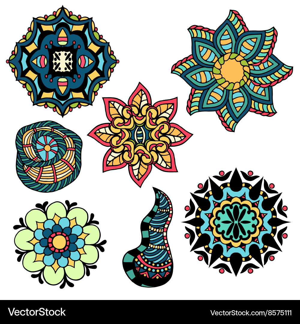 Doodle flowers Royalty Free Vector Image - VectorStock